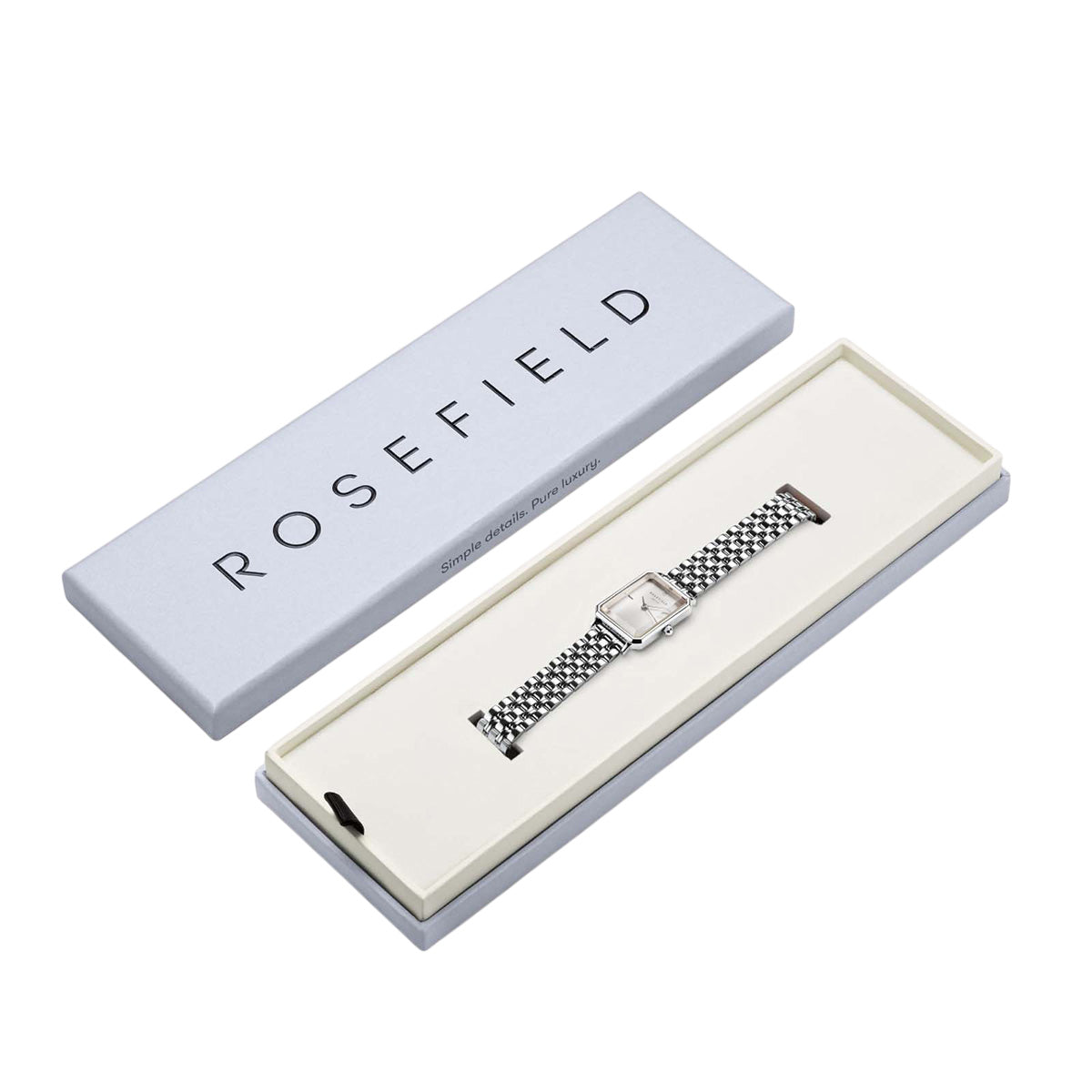 Rosefield Octagon XS White Sunray Steel Silver - OWGSS-O63