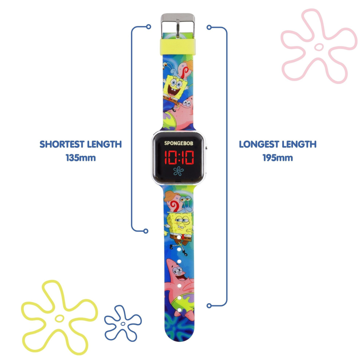 SpongeBob LED Display Watch with Silicone Character Strap for Kids - SGB4160