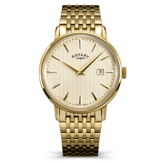 Rotary Men's 1895 Gold Plated Stainless Steel Bracelet Watch - RGB10048/31