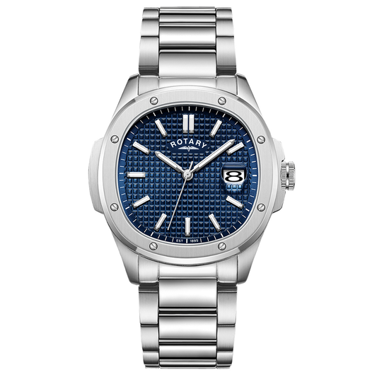 Rotary Men's Apex 100 Blue Dial Stainless Steel Bracelet Watch - GB05575/05