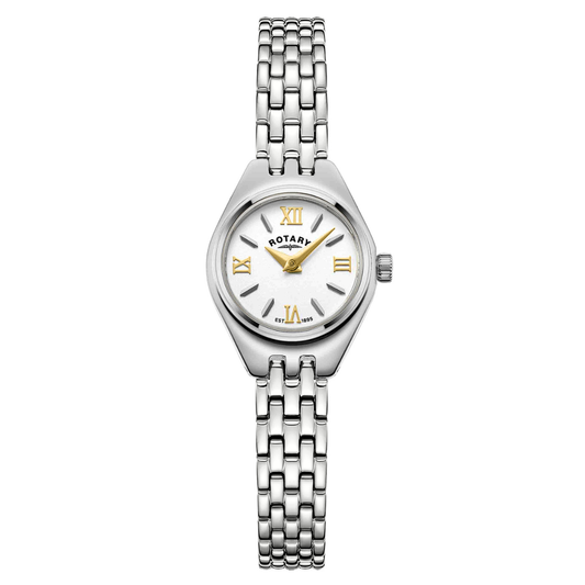 Rotary Ladies Cocktail White Dial Stainless Steel Bracelet Watch - LB05125/70