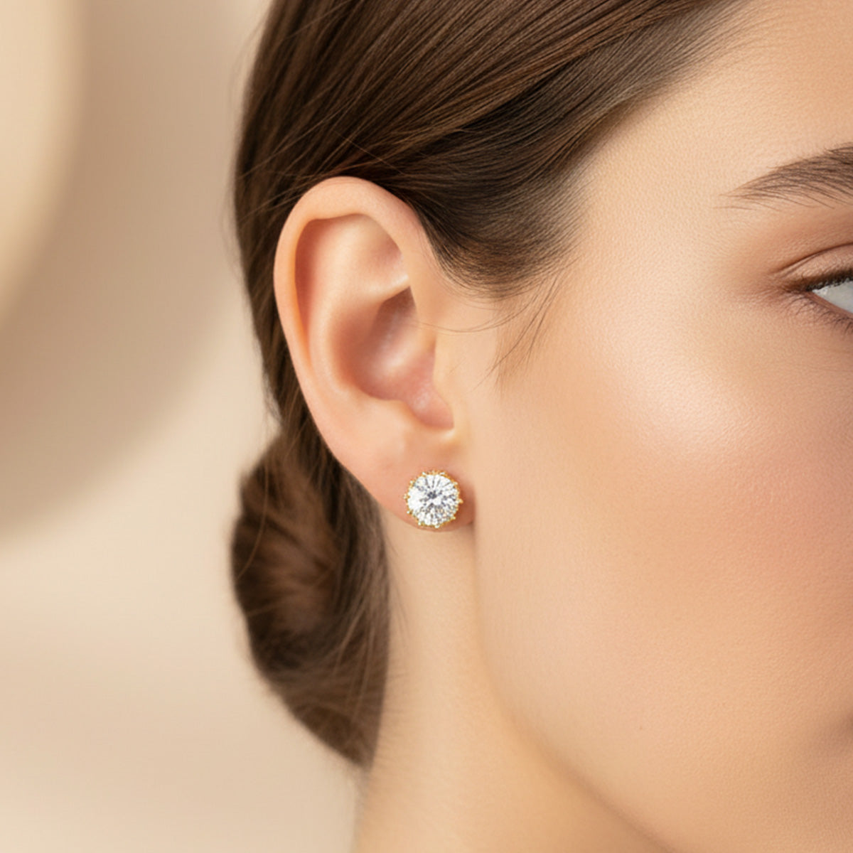 Liu Jo Gold Crystal Studs & Signature Gold Necklace