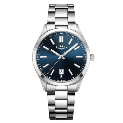 Rotary Men's Heritage Blue Dial Stainless Steel Bracelet Watch - GB05520/05