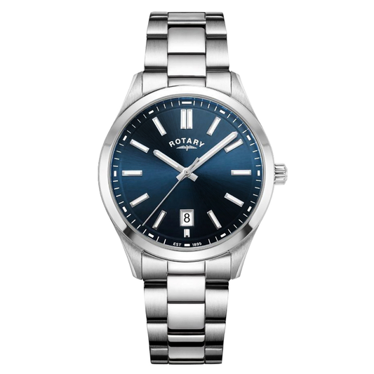 Rotary Men's Heritage Blue Dial Stainless Steel Bracelet Watch - GB05520/05