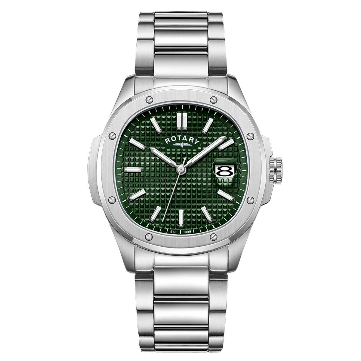 Rotary Men's Apex 100 Green Dial Stainless Steel Bracelet Watch - GB05575/24