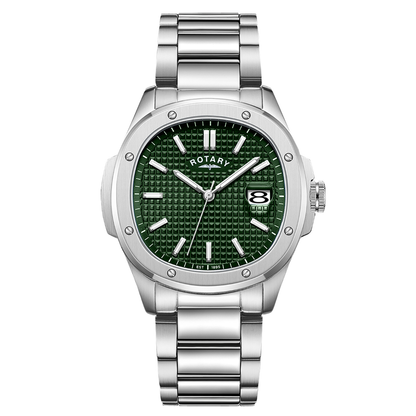 Rotary Men's Apex 100 Green Dial Stainless Steel Bracelet Watch - GB05575/24