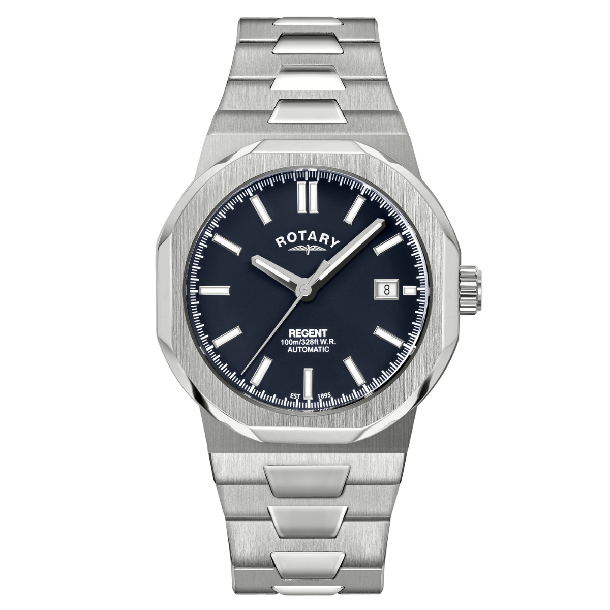 Rotary Men's Regent Automatic 100M Water Reistance Blue Dial Stainless Steel Bracelet Watch - GB05410/05