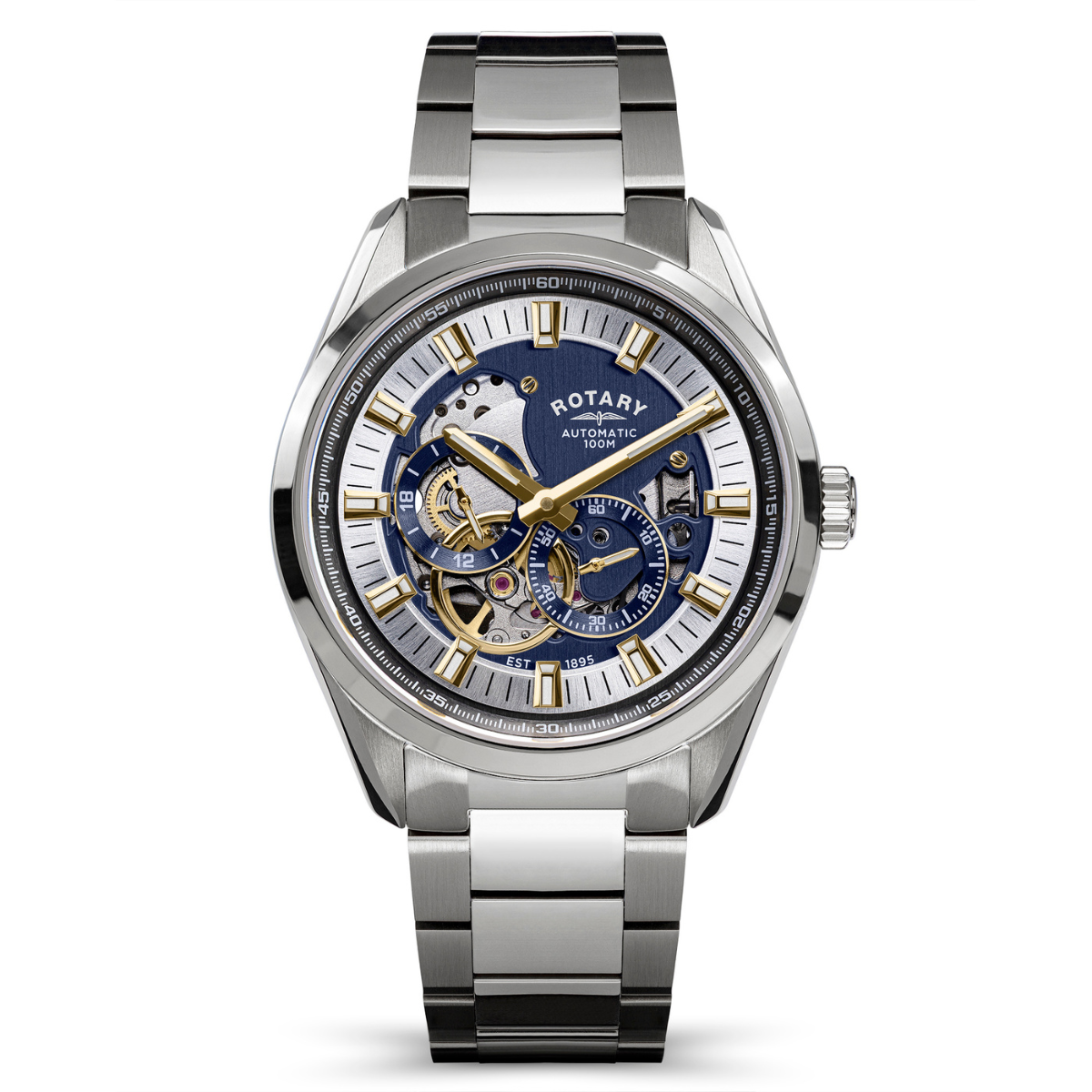 Rotary Men's Seamatic Eclipse 100M Water Resistance Stainless Steel Bracelet Watch - RGB10007/05