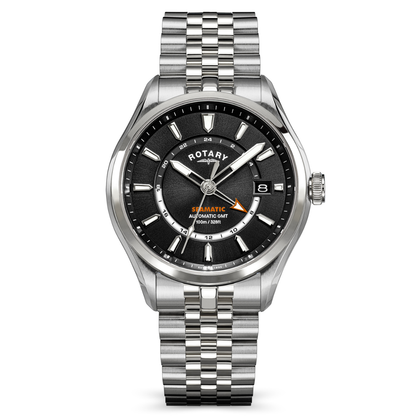 Rotary Men's Seamatic 100 GMT 100M Water Resistance Stainless Steel Bracelet Watch - RGB10037/04