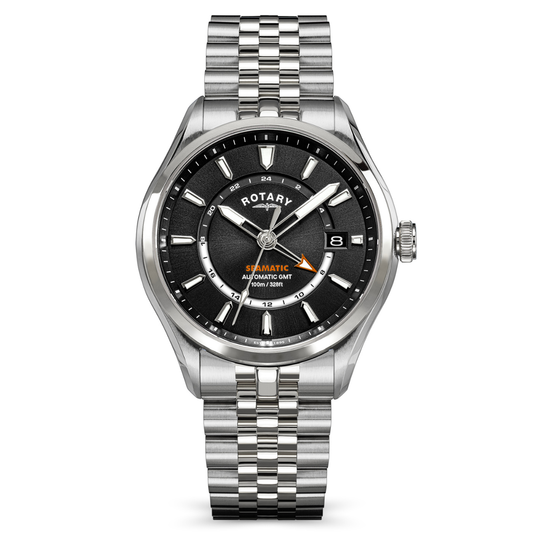 Rotary Men's Seamatic 100 GMT 100M Water Resistance Stainless Steel Bracelet Watch - RGB10037/04