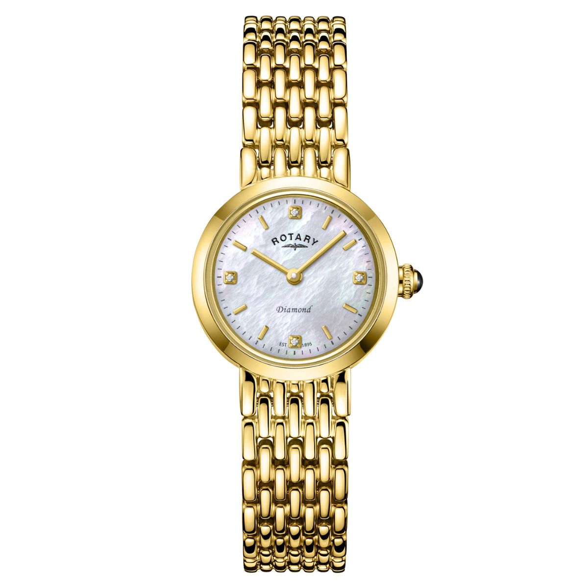 Rotary Ladies Heritage Diamond Mother Of Pearl Dial Gold Plated Stainless Steel Bracelet Watch - LB00900/41/D