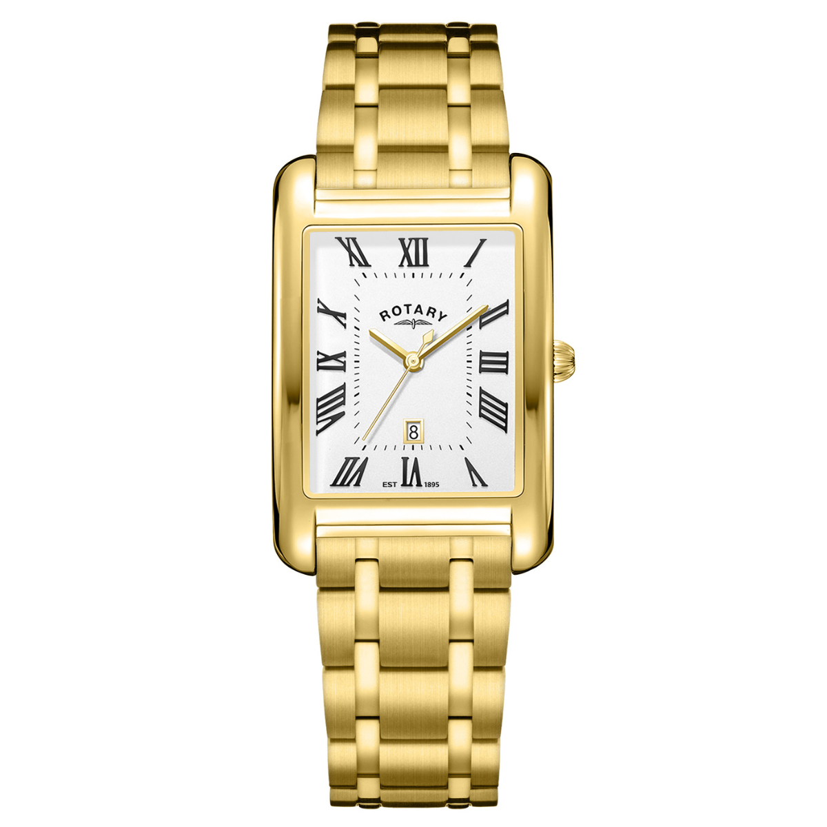 Rotary Men's Heritage Astoria Rectangular Gold Plated Stainless Steel Bracelet Watch - RGB05753/01