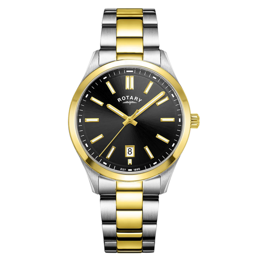 Rotary Men's Heritage Silver & Gold Plated Stainless Steel Bracelet Watch - GB05521/04