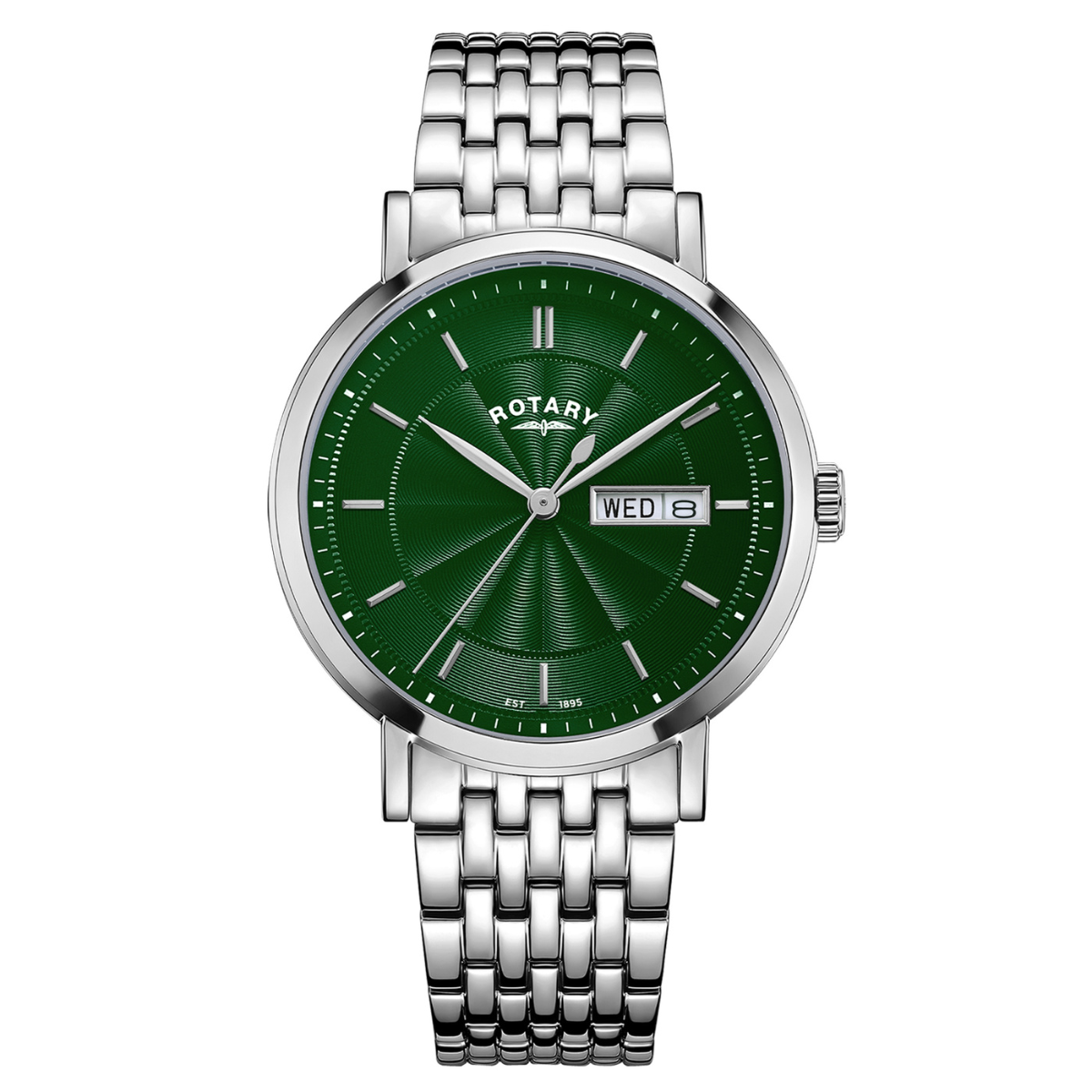 Rotary Men's Heritage Green Dial Stainless Steel Bracelet WatchGB05420/24
