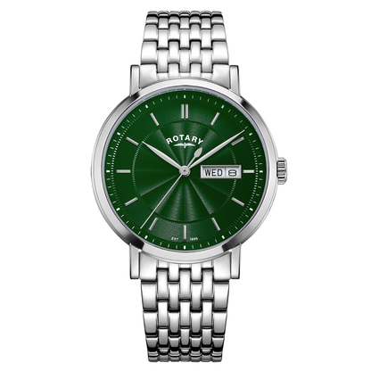 Rotary Men's Heritage Green Dial Stainless Steel Bracelet WatchGB05420/24