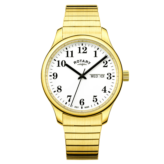 Rotary Men's Heritage Altera Gold Plated Stainless Steel Expander Bracelet Watch - RGB05762/18