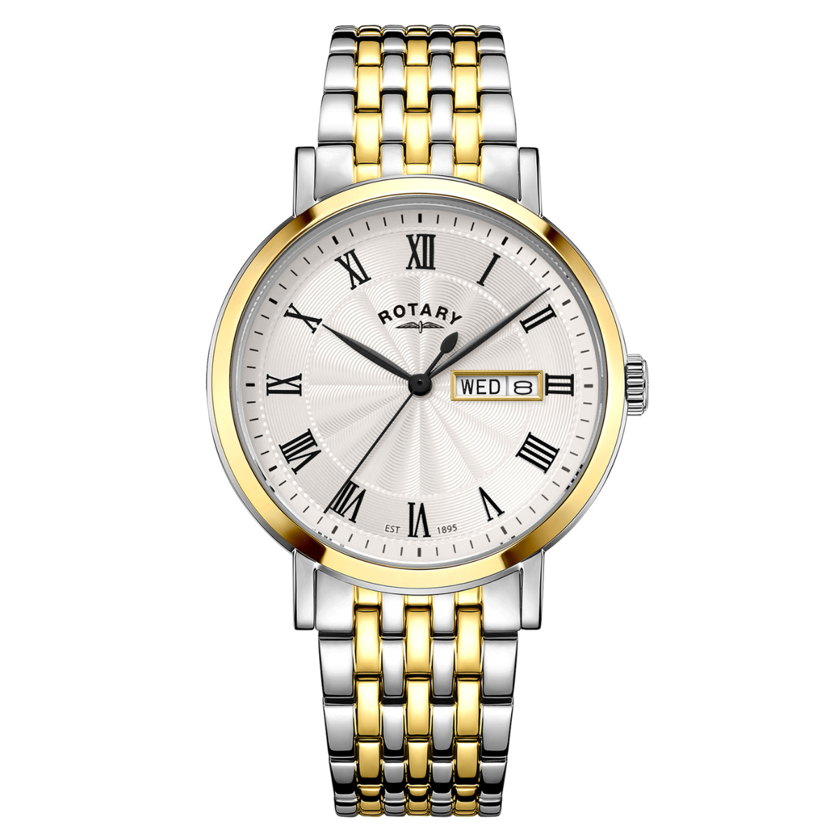 Rotary Men's Heritage Silver & Gold Plated Stainless Steel Bracelet Watch - GB05421/01