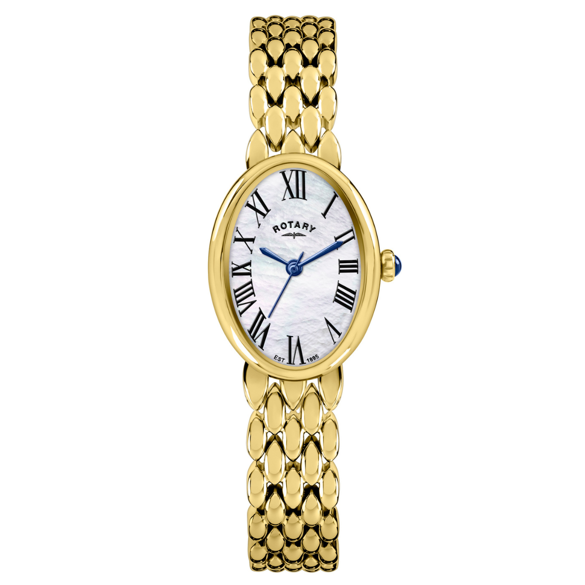 Rotary Ladies Heritage Astoria Mother Of Pearl Dial Gold Plated Stainless Steel Pebble Bracelet Watch - RLB10024/07