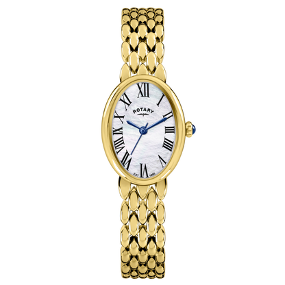 Rotary Ladies Heritage Astoria Mother Of Pearl Dial Gold Plated Stainless Steel Pebble Bracelet Watch - RLB10024/07