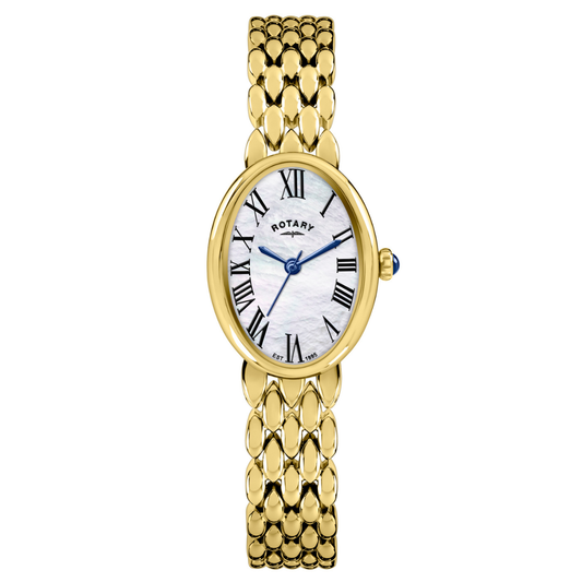 Rotary Ladies Heritage Astoria Mother Of Pearl Dial Gold Plated Stainless Steel Pebble Bracelet Watch - RLB10024/07