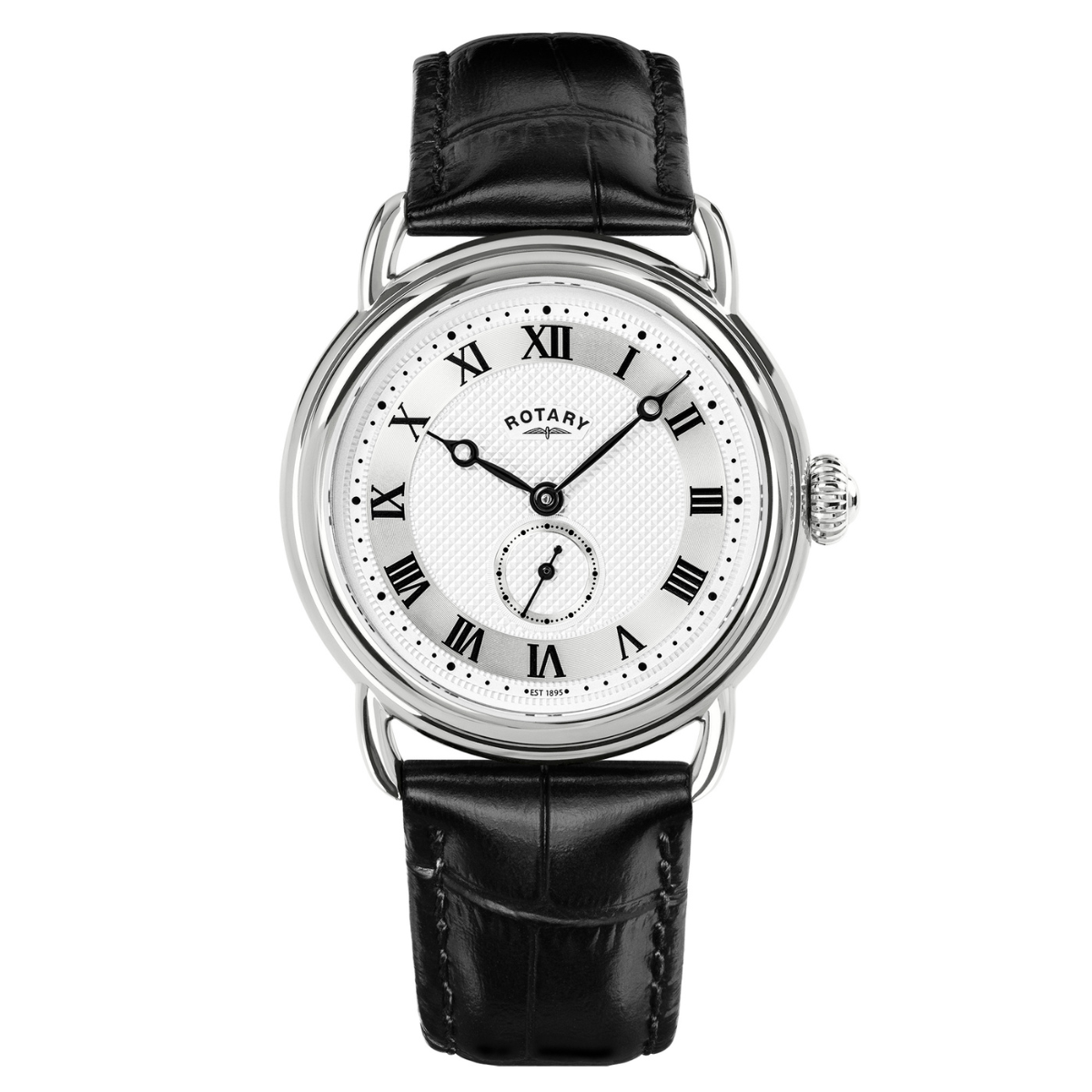 Rotary Men's Heritage Sherlock Stainlesss Steel Black Leather Strap Watch - GS02424/21