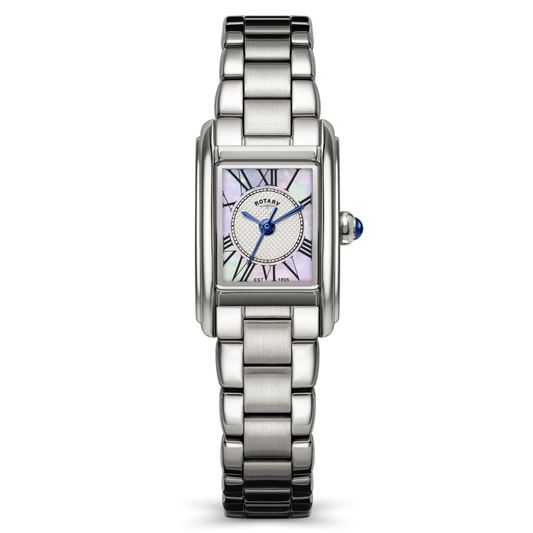 Rotary Ladies Heritage Astoria Mother Of Pearl Dial Rectangular Stainless Steel Bracelet Watch - RLB10027/70