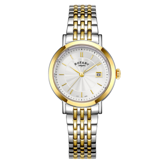 Rotary Ladies Heritage Silver Dial Silver & Gold Plated Stainless Steel Bracelet Watch - LB05421/70