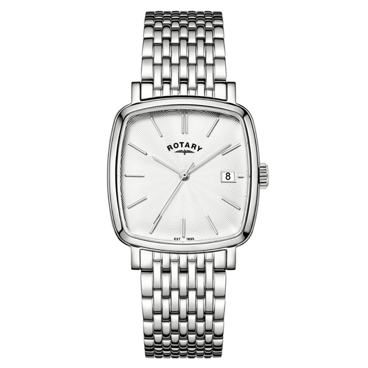 Rotary Men's Heritage Astoria Square Stainless Steel Bracelet Watch - RGB05307/08