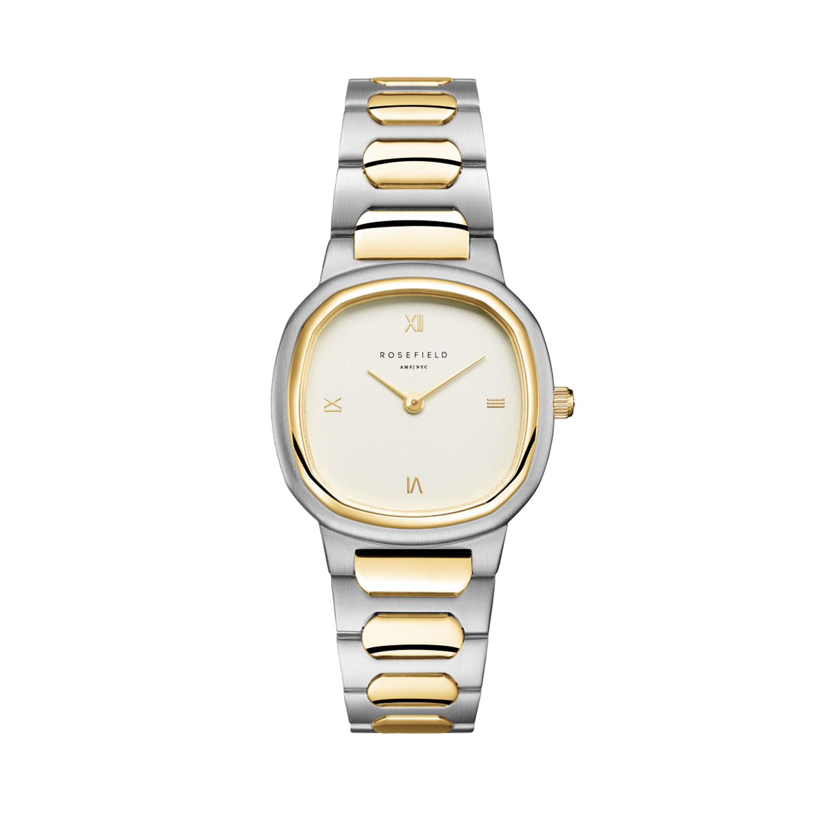 Rosefield Gaia Roman Indexes Gold / Cilinder Steel Strap Duotone - ORCDSD-OR03