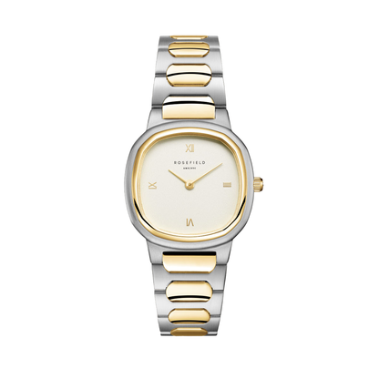 Rosefield Gaia Roman Indexes Gold / Cilinder Steel Strap Duotone - ORCDSD-OR03