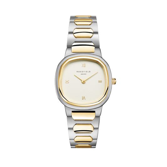 Rosefield Gaia Roman Indexes Gold / Cilinder Steel Strap Duotone - ORCDSD-OR03