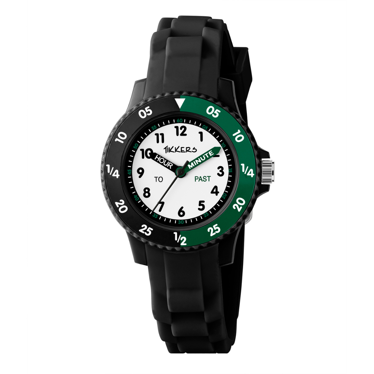 Tikkers Black Silicone strap Timer Teacher Watch - TK0215