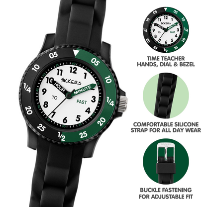 Tikkers Black Silicone strap Timer Teacher Watch - TK0215