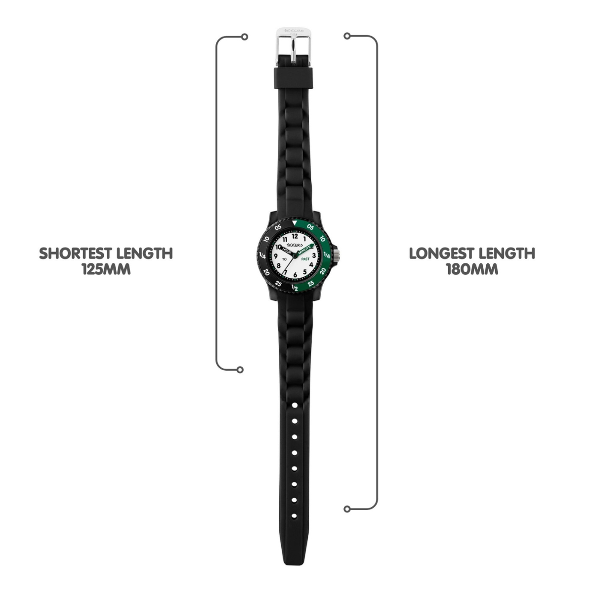 Tikkers Black Silicone strap Timer Teacher Watch - TK0215