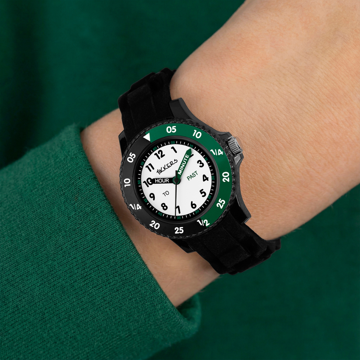 Tikkers Black Silicone strap Timer Teacher Watch - TK0215