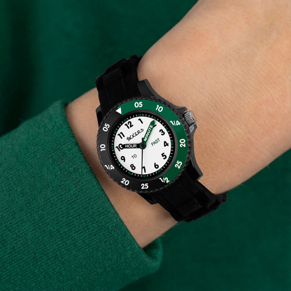 Tikkers Black Silicone strap Timer Teacher Watch - TK0215