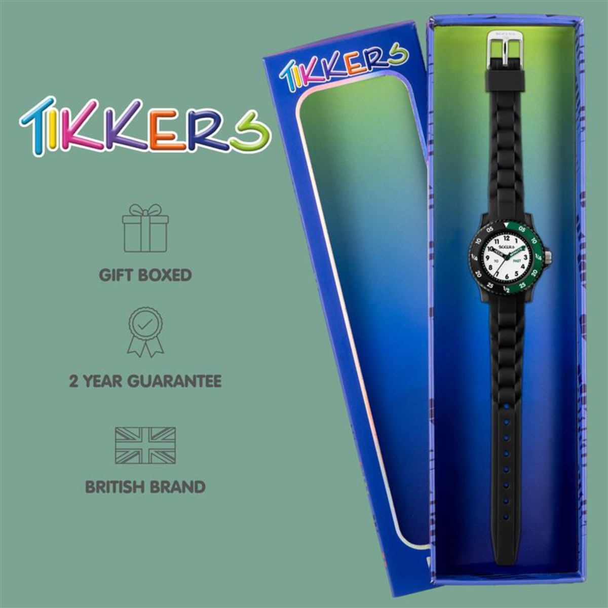 Tikkers Black Silicone strap Timer Teacher Watch - TK0215