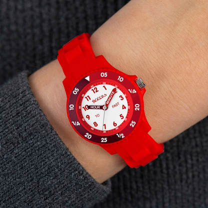 Tikkers Red Silicone strap Timer Teacher Watch - TK0216