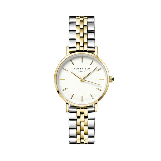 Rosefield The Small Edit White Steel Silver Gold Duo  - 26SGD-269