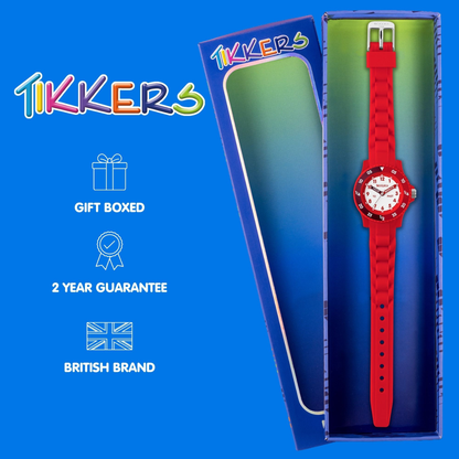 Tikkers Red Silicone strap Timer Teacher Watch - TK0216