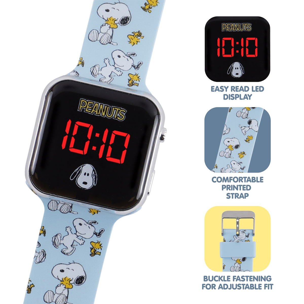 Snoopy Peanuts LED Display Watch with Silicone Character Strap for Kids - PEA4043