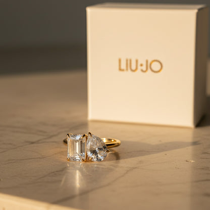 Liu Jo white charm gold ring - LJ2550