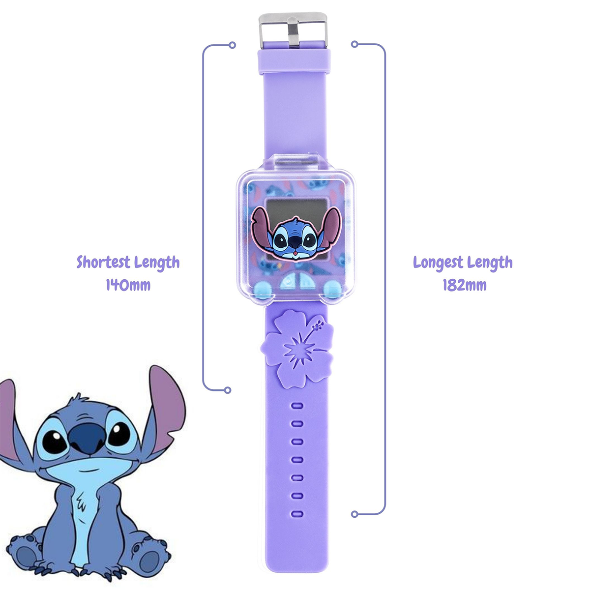 Lilo & Stitch Purple 3D Strap Purple Learning Watch - LAS4162