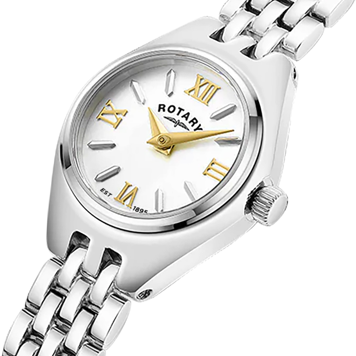 Rotary Ladies Cocktail White Dial Stainless Steel Bracelet Watch - LB05125/70