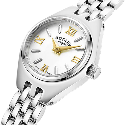 Rotary Ladies Cocktail White Dial Stainless Steel Bracelet Watch - LB05125/70