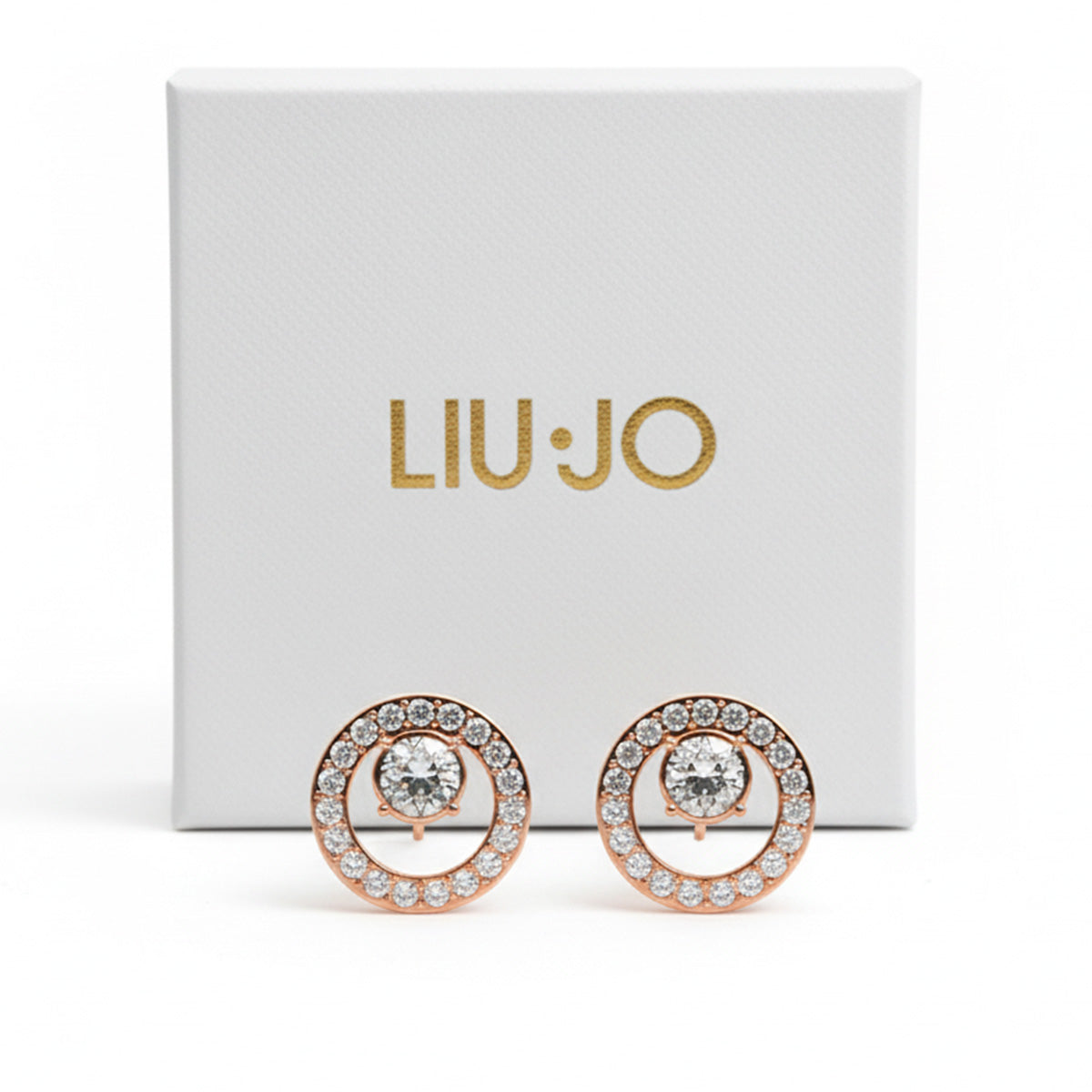 Liu Jo rosegold circle studs - LJ2525