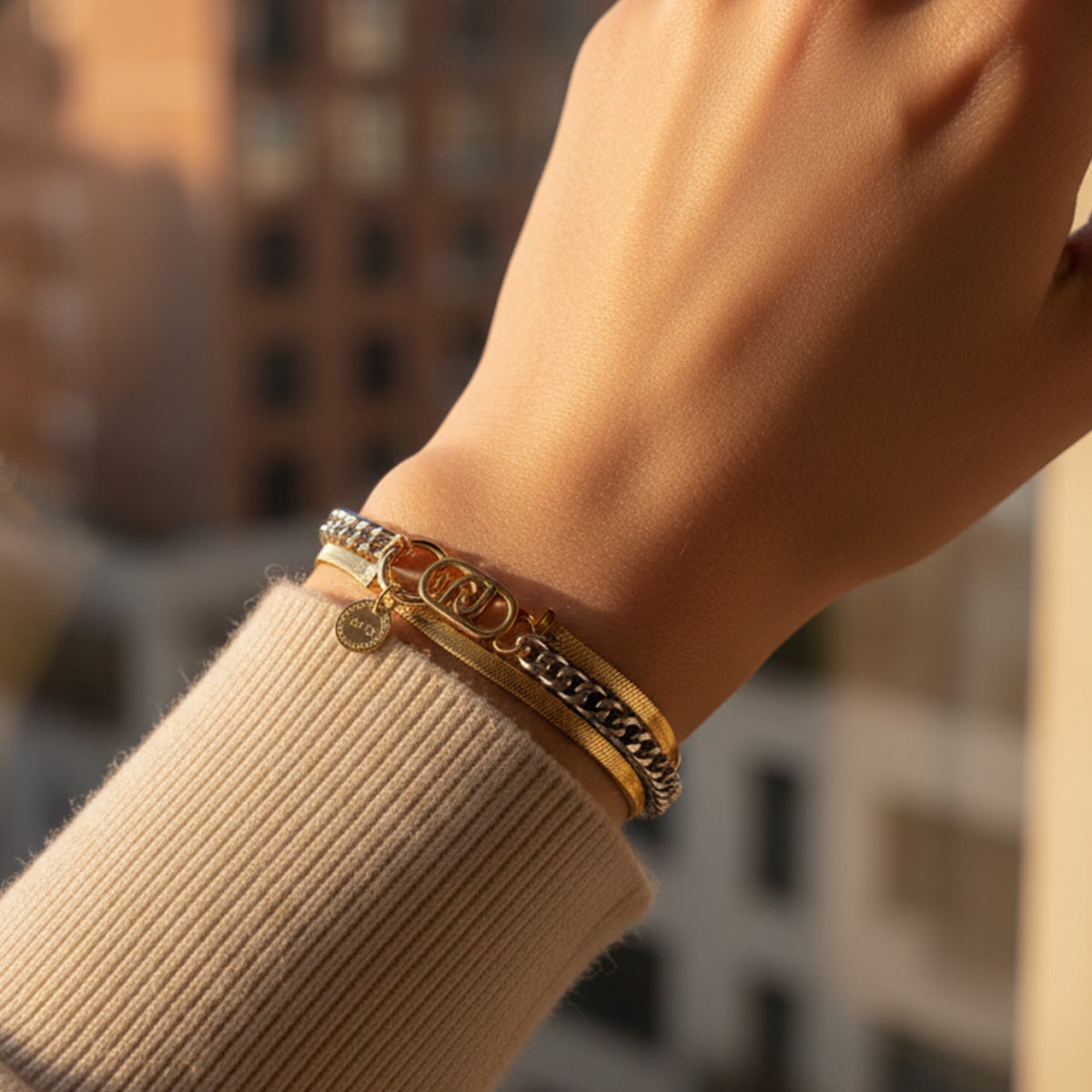 Liu Jo Double Layered Gold Bracelet - LJ2780