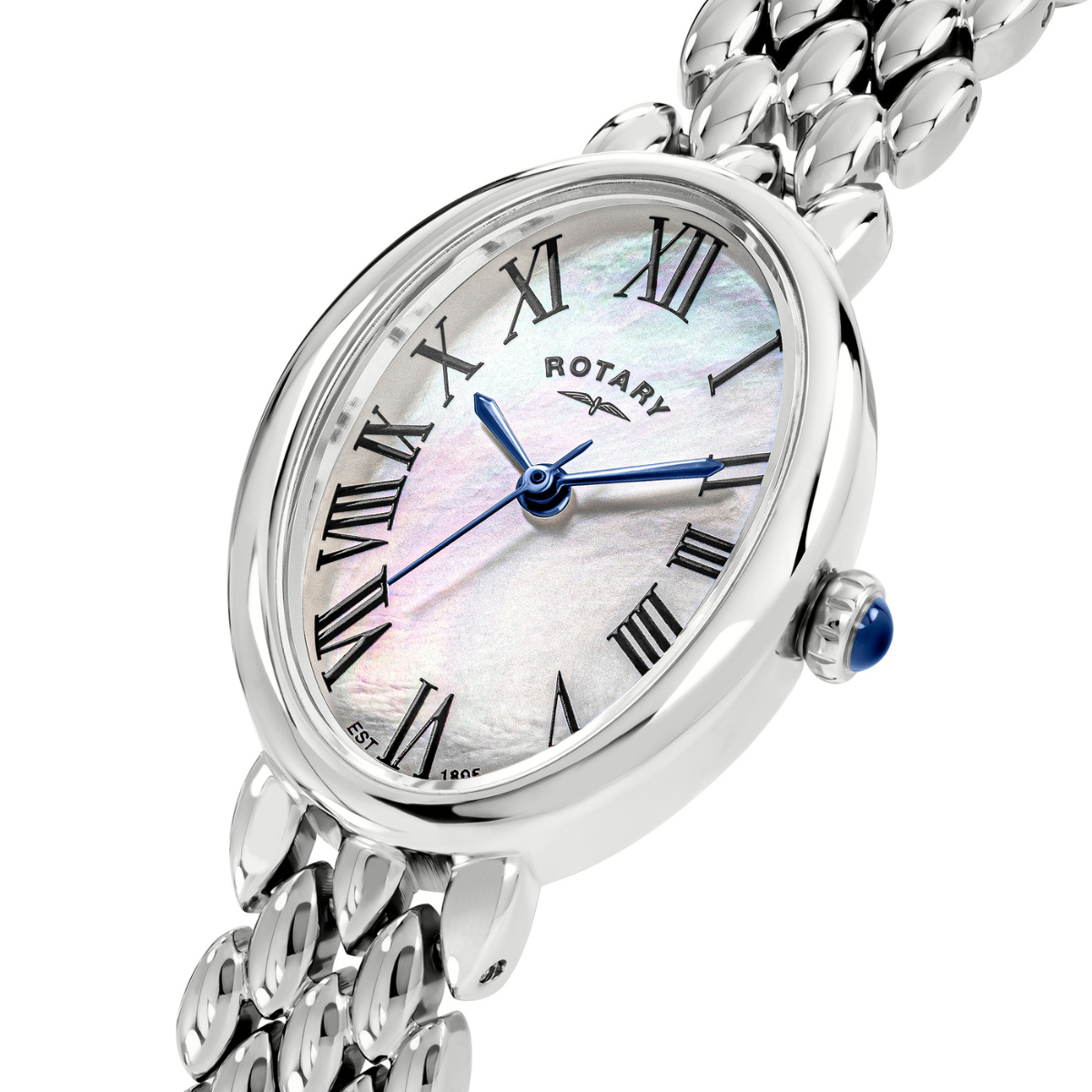 Rotary Ladies Heritage Astoria Mother Of Pearl Dial Stainless Steel Pebble Bracelet Watch - RLB10023/07