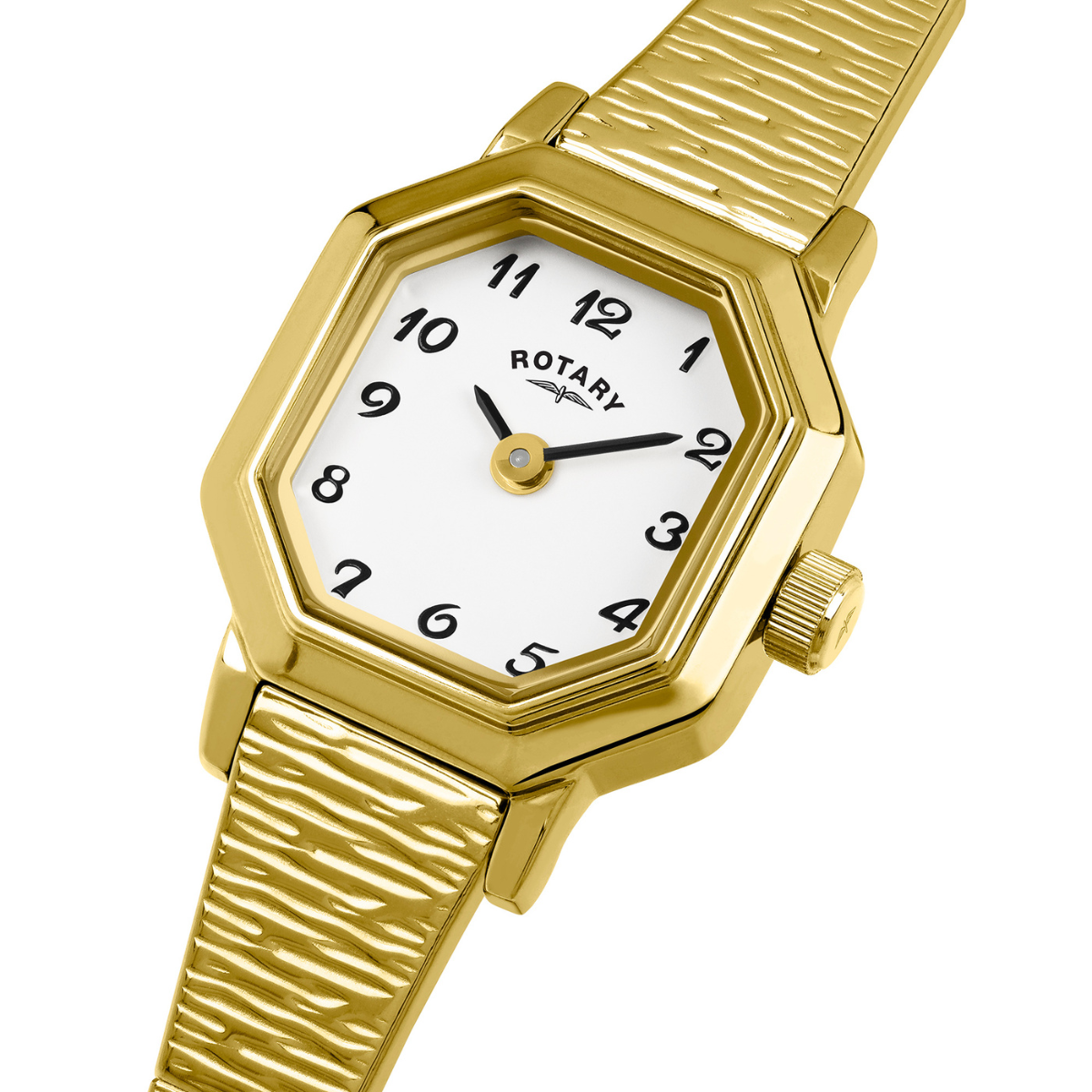 Rotary Ladies Heritage Octagonal Case Gold Plated Stainless Steel Expander Bracelet Watch - LB00764/29