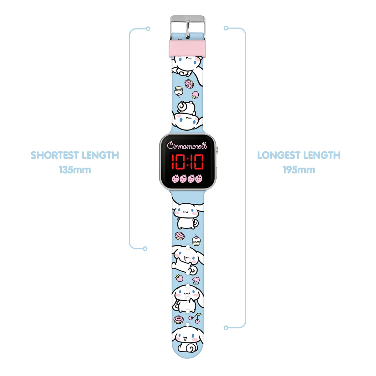 Cinnamonroll LED Display Watch with Silicone Character Strap for Kids - CIN0001